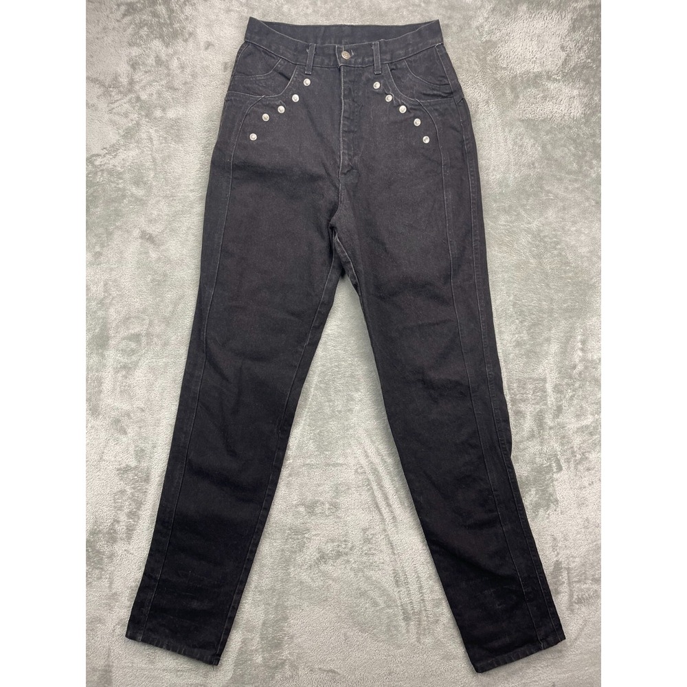 VTG Roper Women's Jeans Size 9 (29x37) Black High Rise Western Studded USA Made